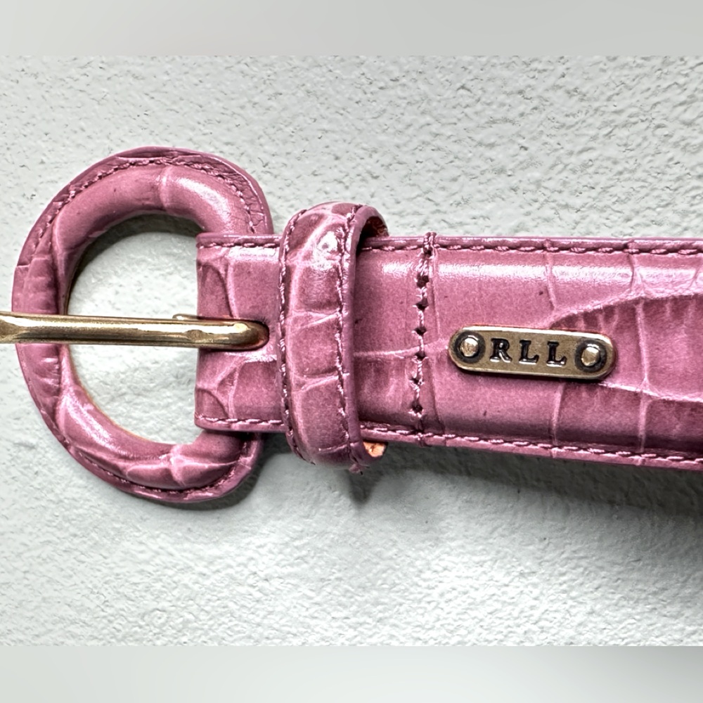 Lauren Ralph Lauren Mauve Croc-Embossed Belt